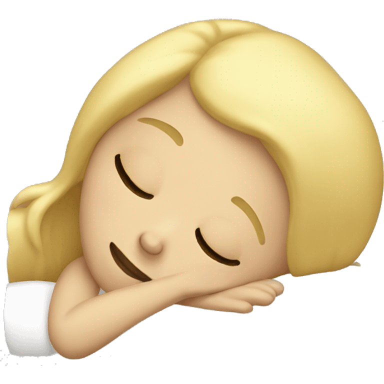 Blonde girl sleeping emoji