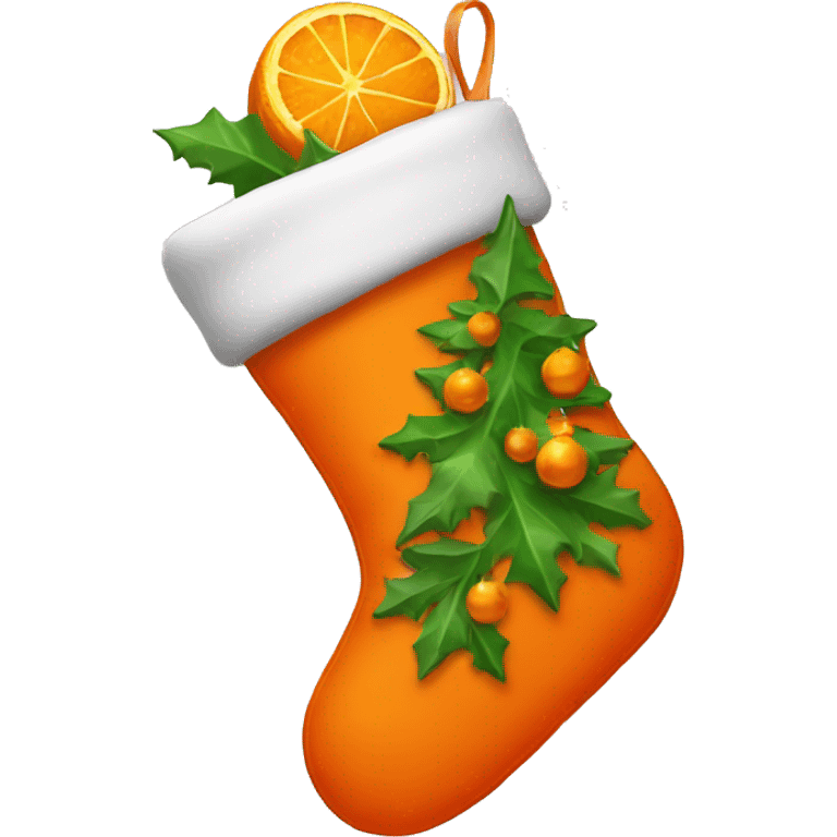 Orange Christmas stocking  emoji