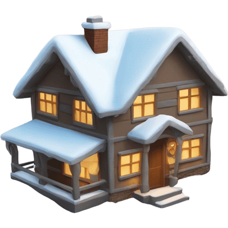 House with snow on it emoji