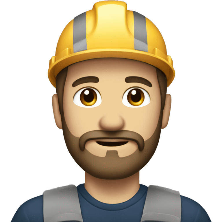 Electrician man with beard mustache brown hair and eyes  emoji