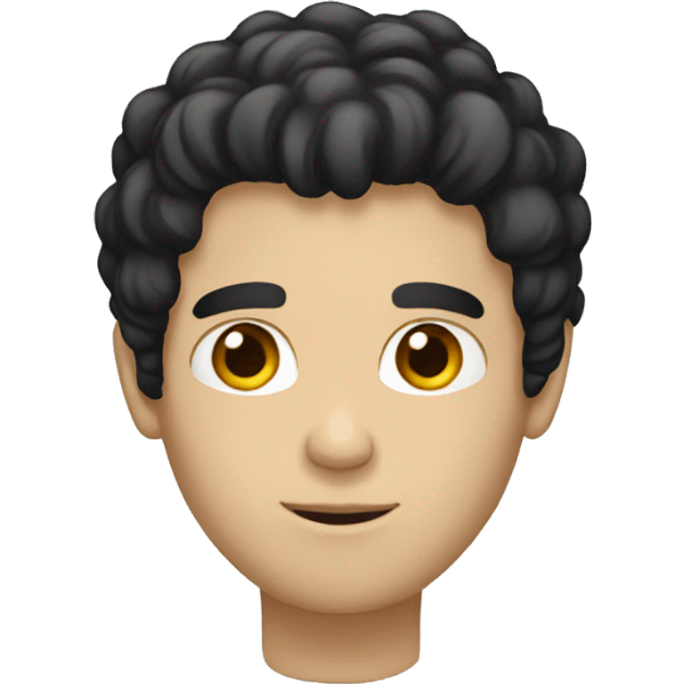 thinking white male black hair  emoji