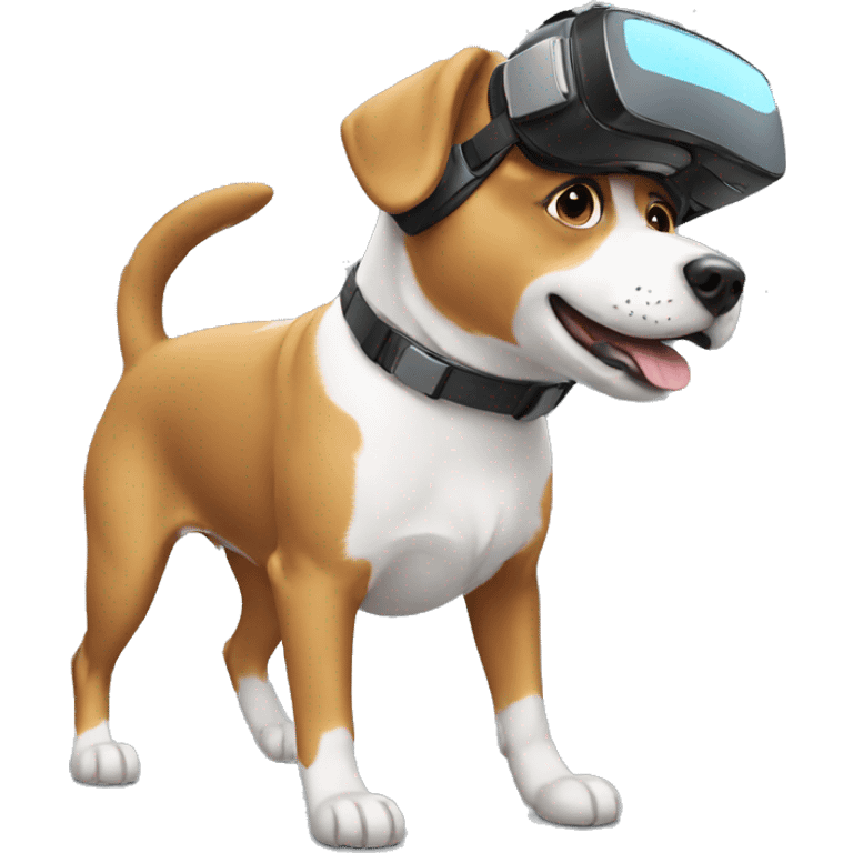 Dog with vr emoji