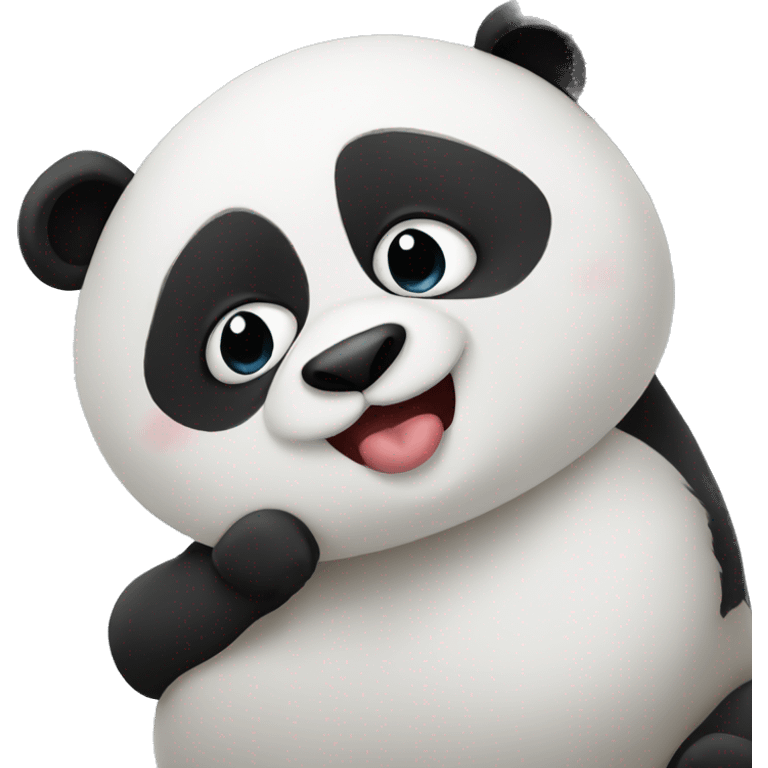 Panda kissing emoji