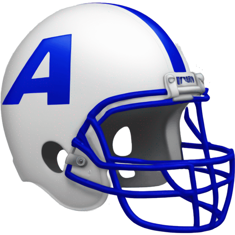 american football helmet royal blue with the letter white Letter A emoji