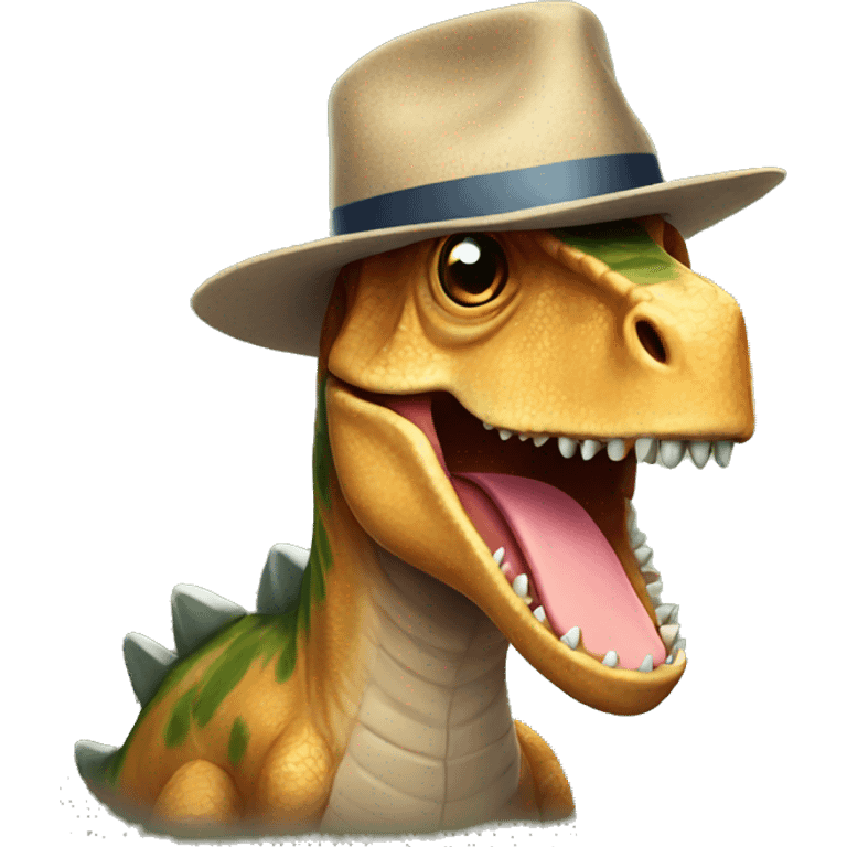 Dinosaur with hat emoji