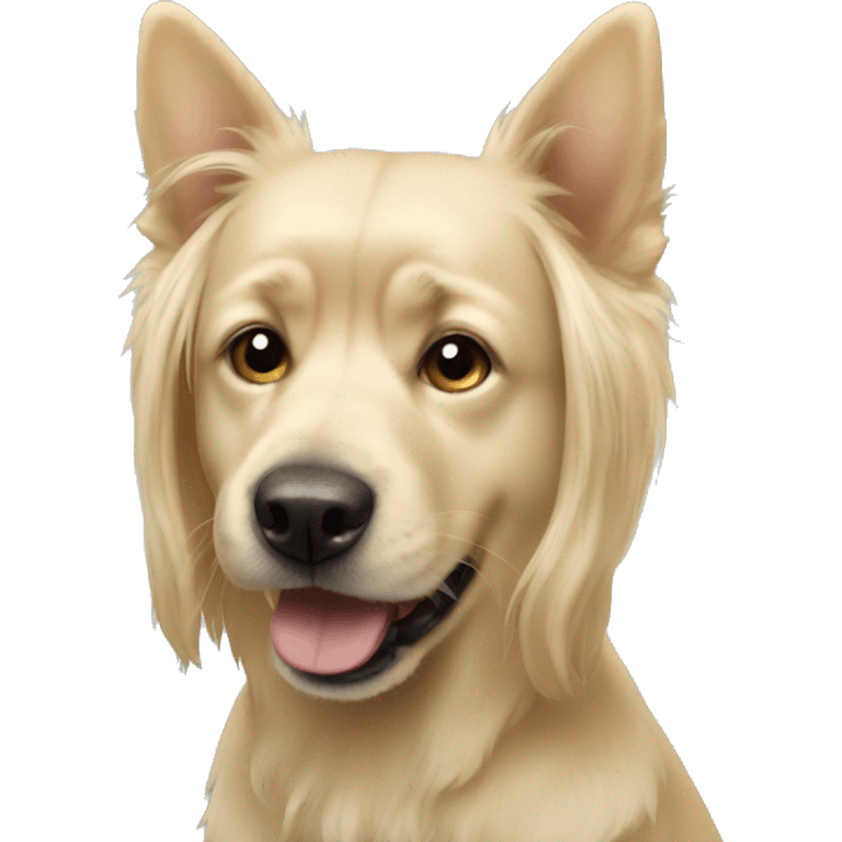 Blonde hair dog emoji