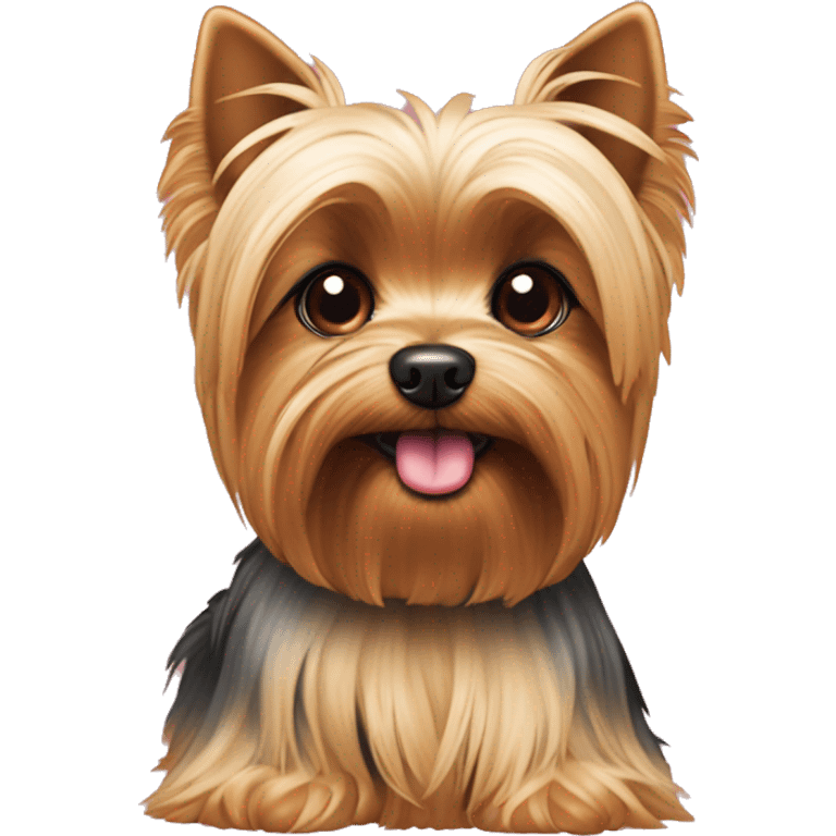 Yorkie dog with a pink ྀིྀི emoji