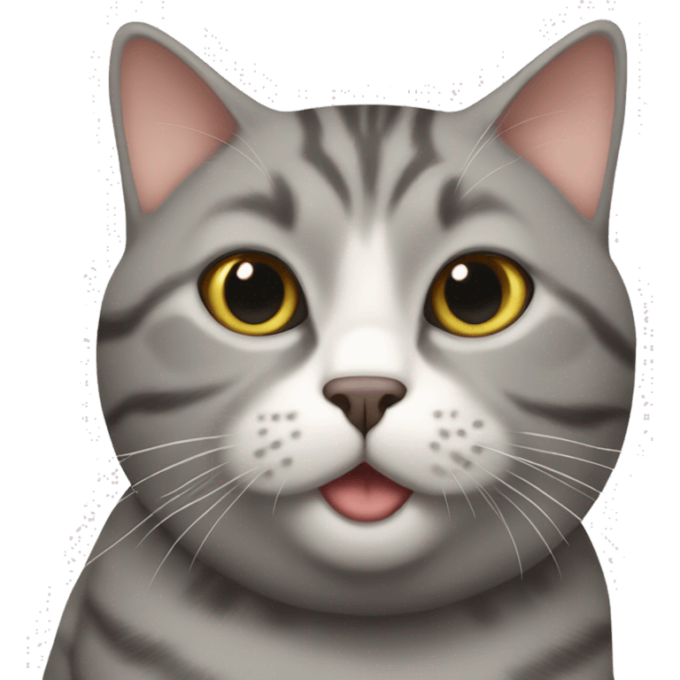 Fat grey tabby cat emoji