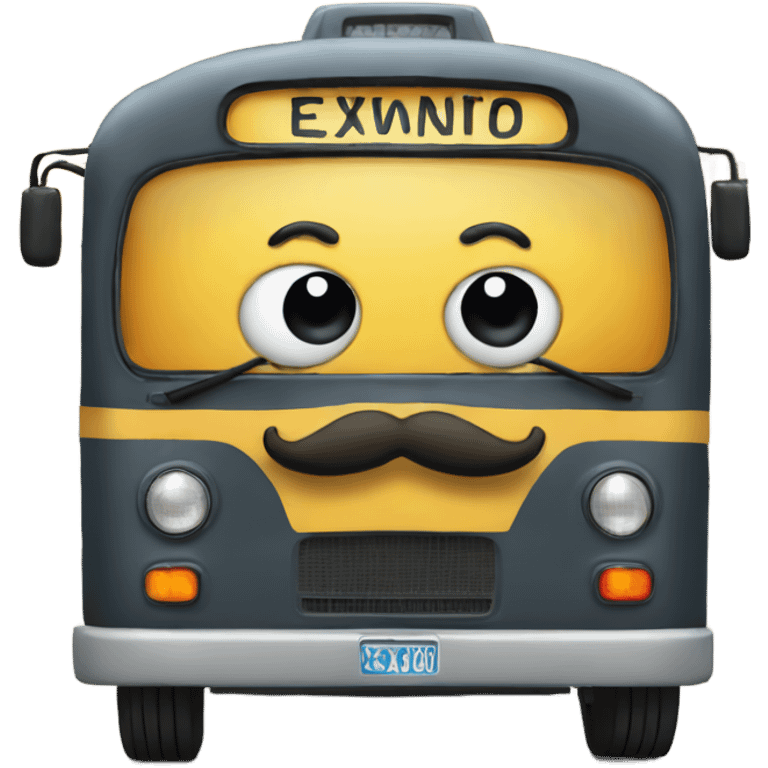 Bus with a moustache emoji