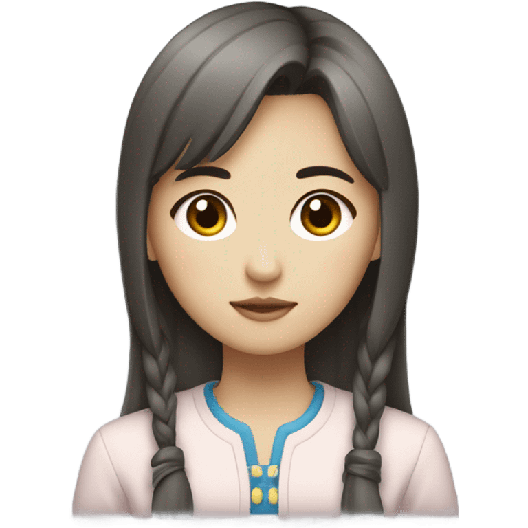 Korean girl with side bangs emoji