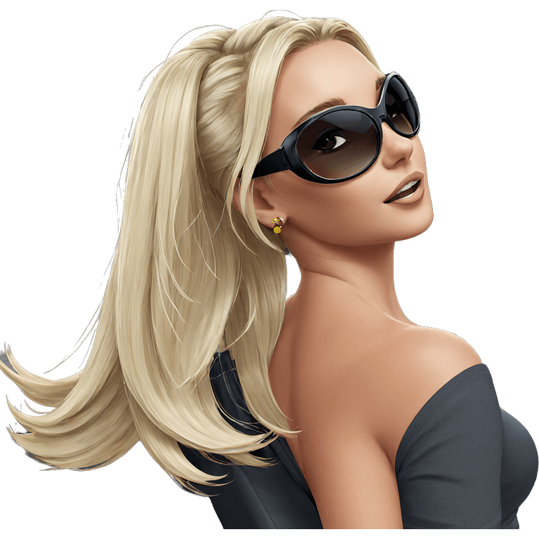 blonde girl with sunglasses in city emoji