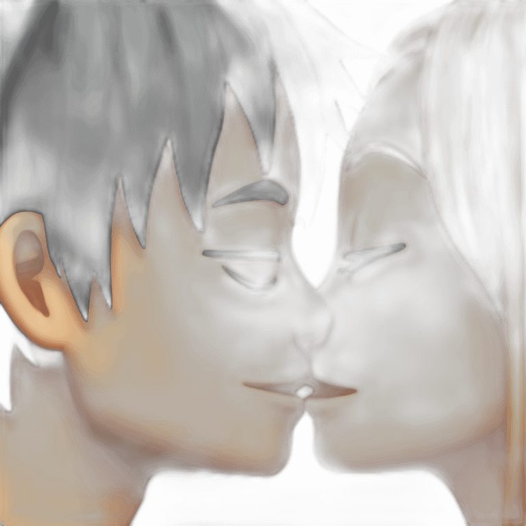 luffy and nami kissing from one piece emoji