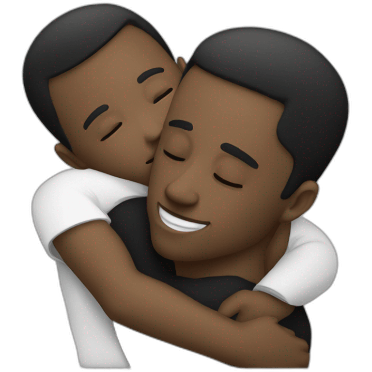 white-men-hug-and-kiss-black-men emoji