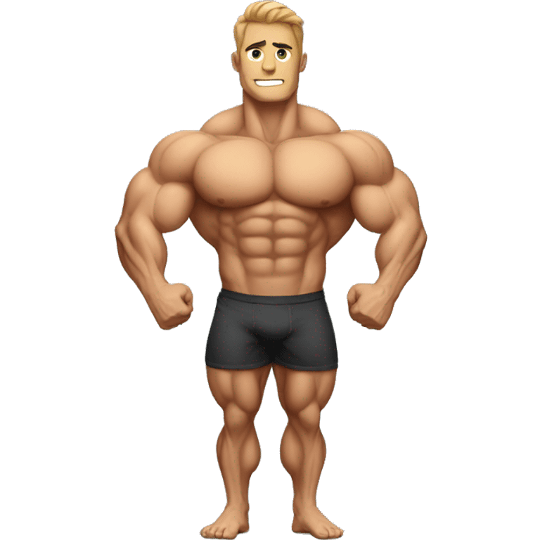 strong bodybuilder man wear shirt emoji