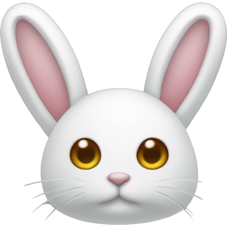 White fur, bunny ear hat, bunny ears face downwards emoji