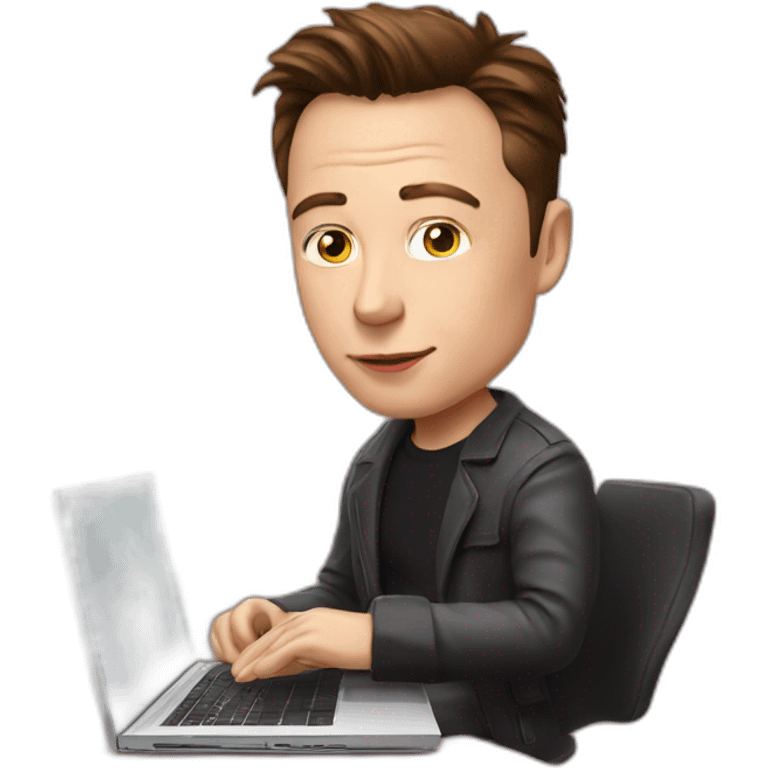 elon musk usando notebook emoji