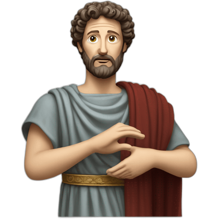 marcus aurelius arms stretched out holding something emoji