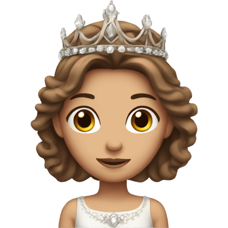 Princess with brown hair and diadem emoji