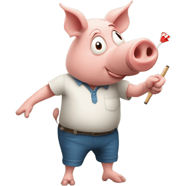 Pig playing darts emoji