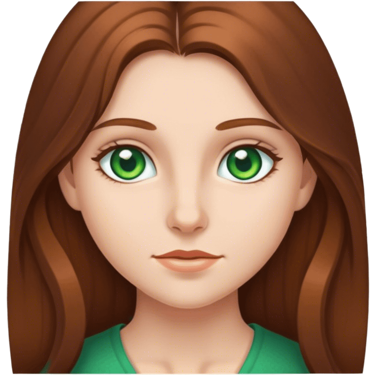 girl with long brown hair green eyes emoji