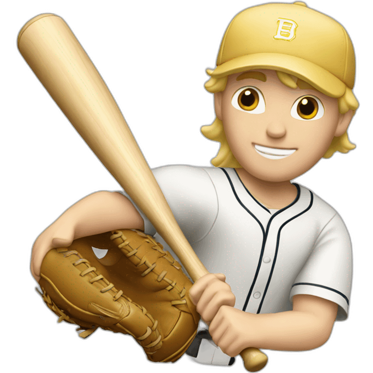 Blond Guy playing baseball emoji