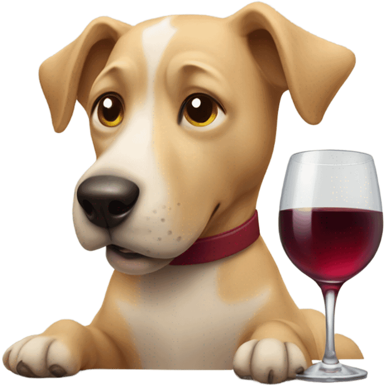 Dog drinking wine  emoji