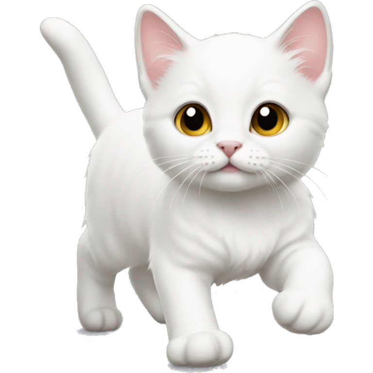 White cat kitten walking  emoji