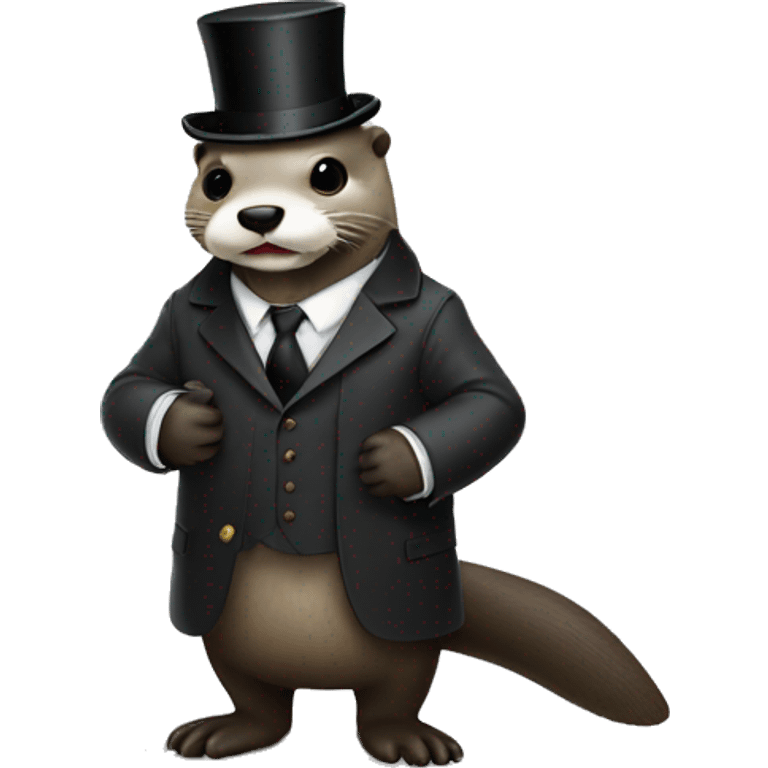 Otter dressed as monopoly man emoji