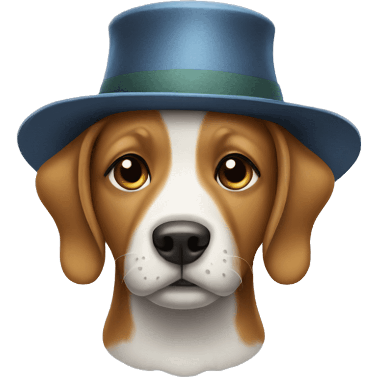 Dog with a hat emoji