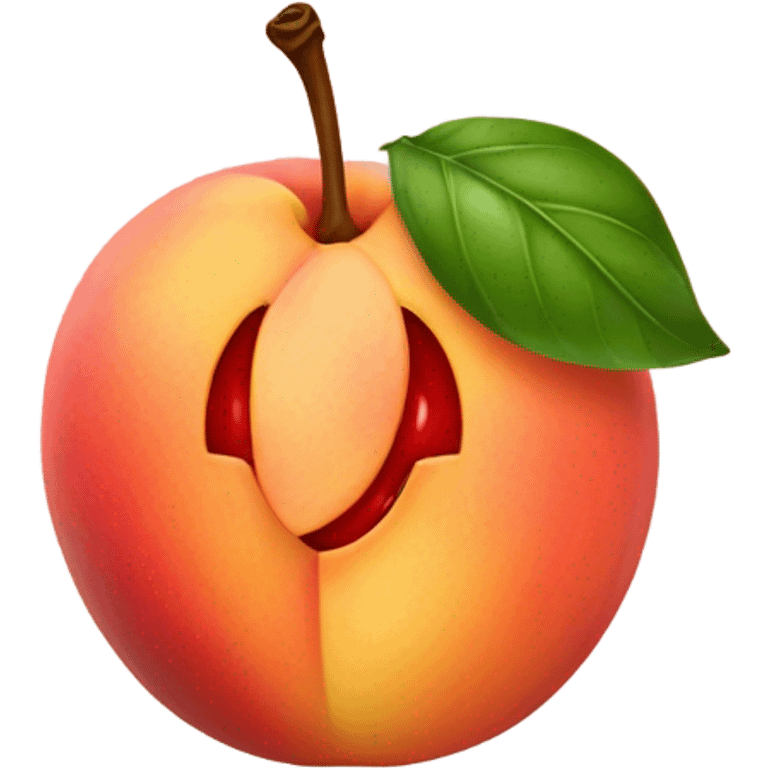 a peach with two cherries on top emoji