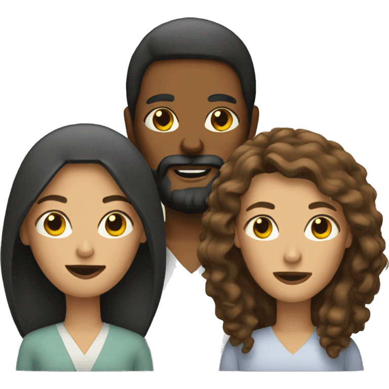 Three women with beards emoji