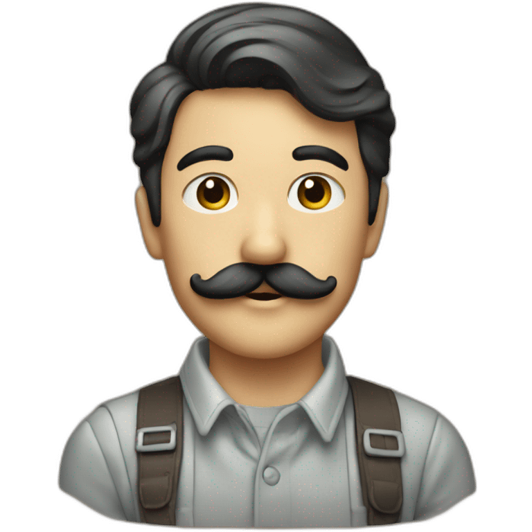 A boy with moustache and Air from the 80s emoji