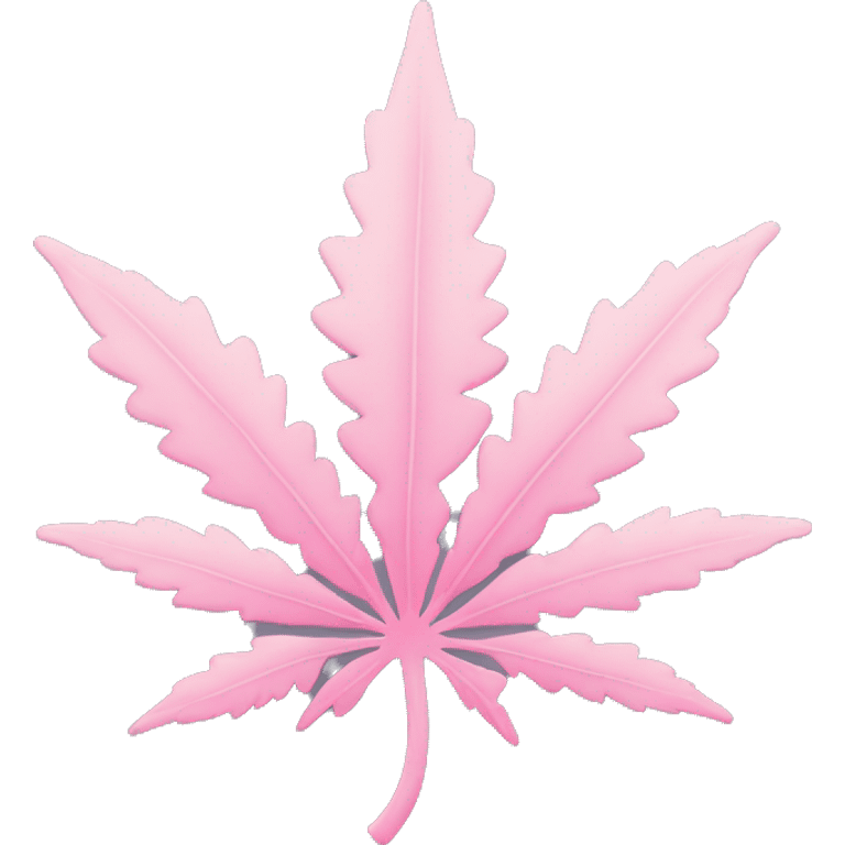 Completely Pastel pink marijuana leaf emoji