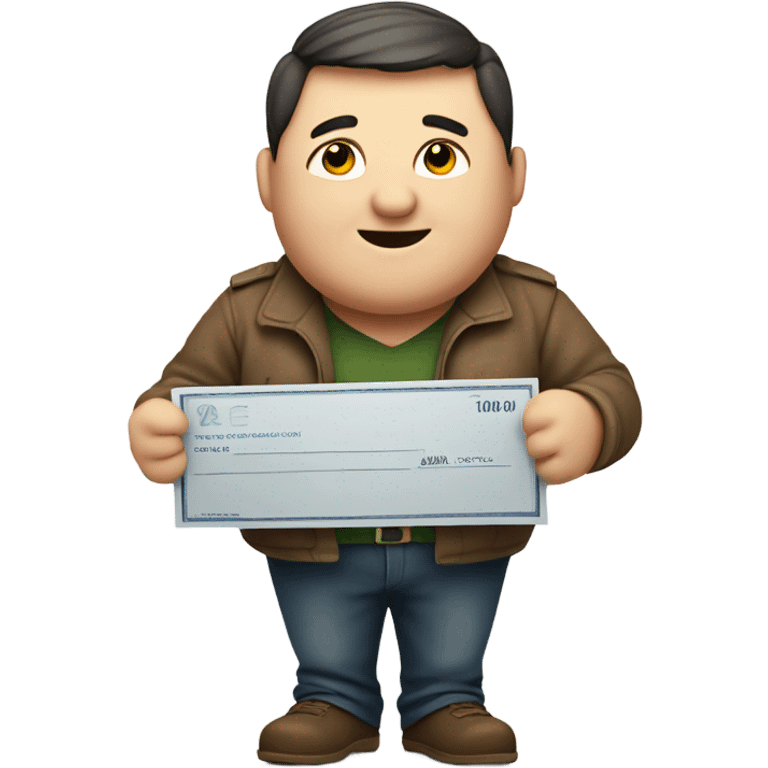 fat guy with cheque emoji