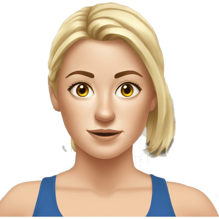 gorgeous white girl with freckles working out in gym emoji