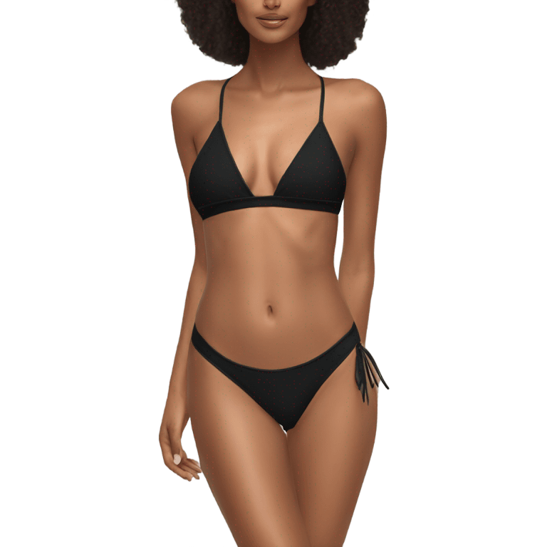 Womens black bikini emoji