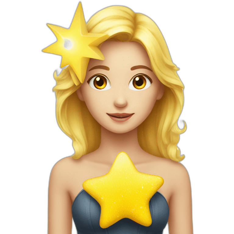 a beautiful yellow toy-star shining emoji