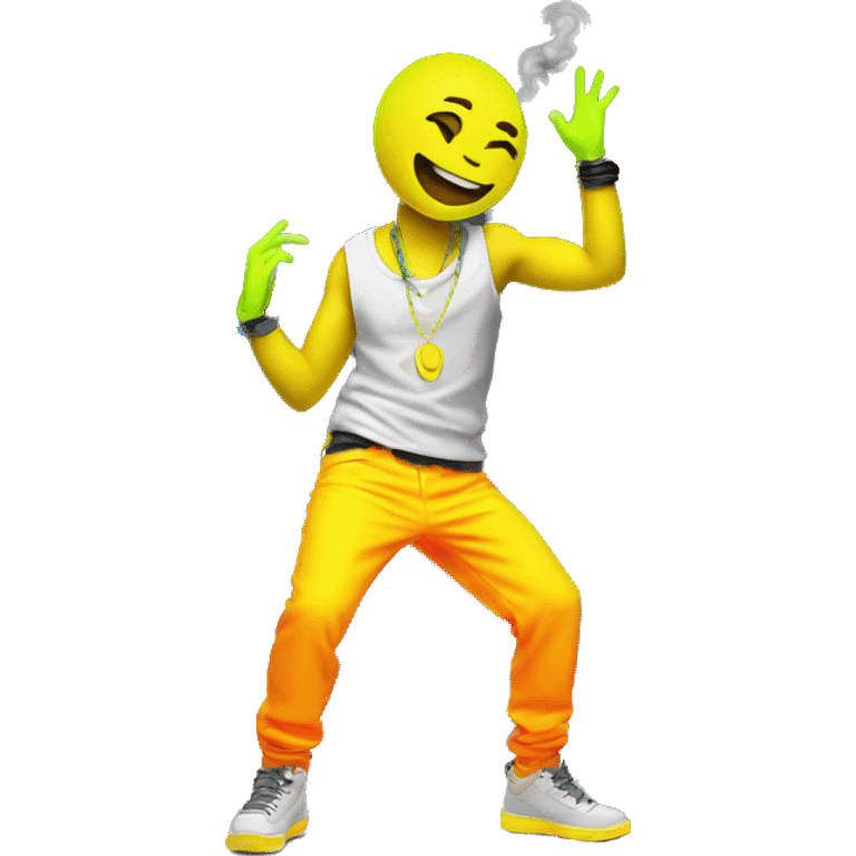 Rave party dancing neon smoking emoji