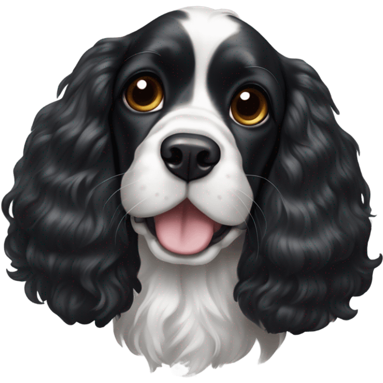 Black and white cocker spaniel emoji