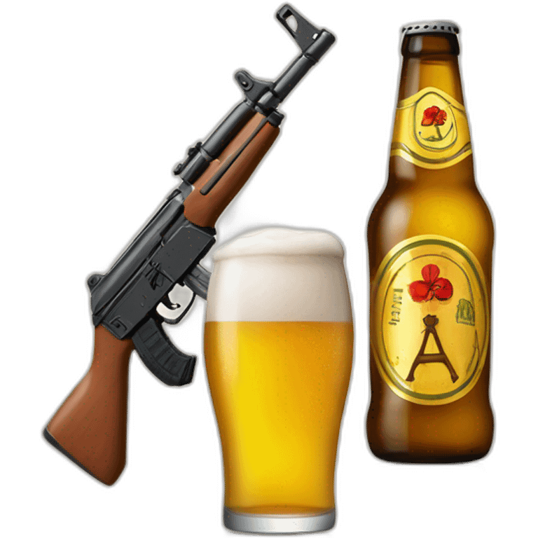 AK-47 avec une bière emoji