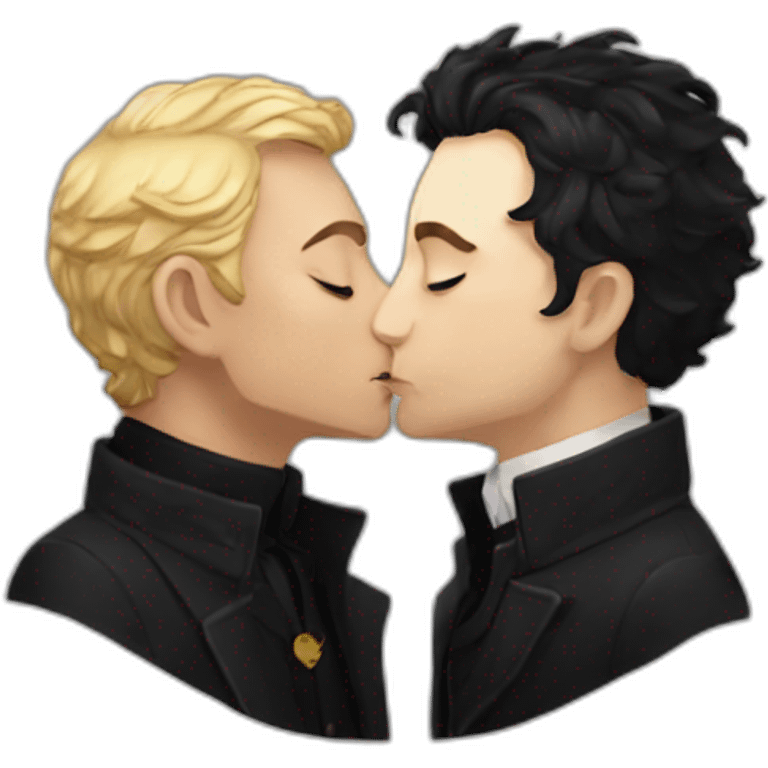 Crowley kissing Aziraphale emoji