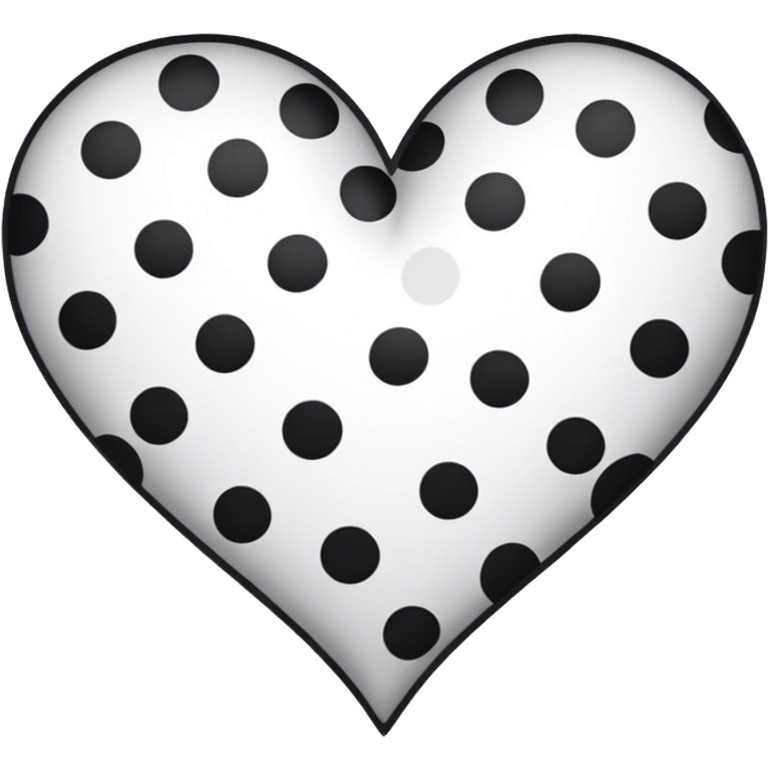 Black and white spotty heart emoji