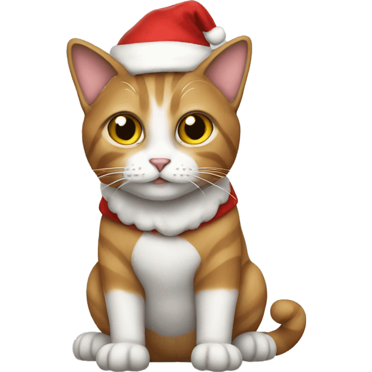 Cat wearing Santa outfit emoji