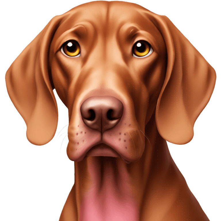 Vizsla with pink nose emoji