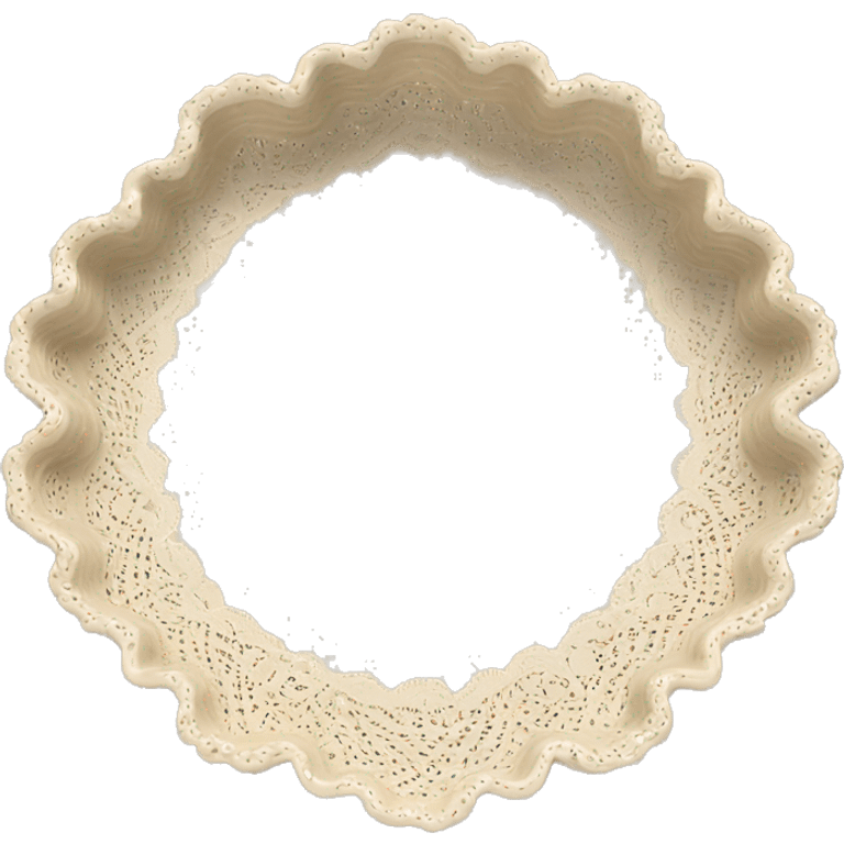 Beige scalloped tray with a lace object emoji