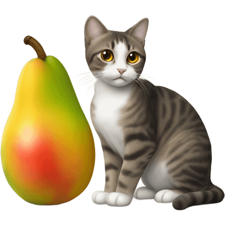 Cat with mango emoji