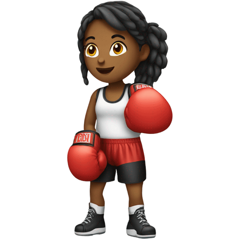 girl with boks gloves emoji