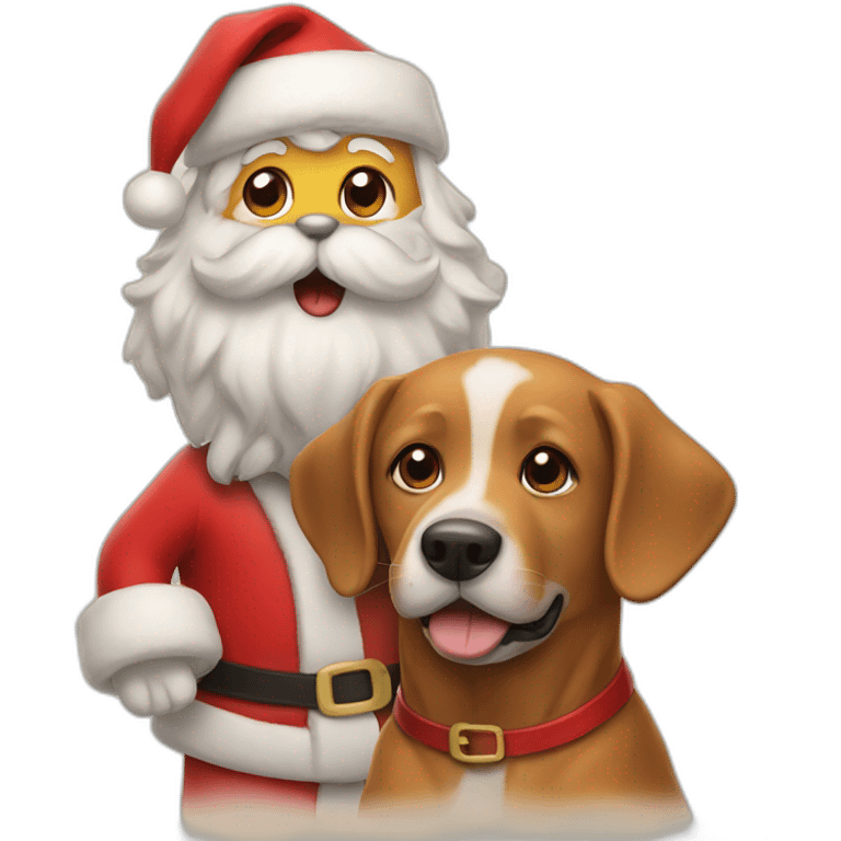 dog with santa emoji