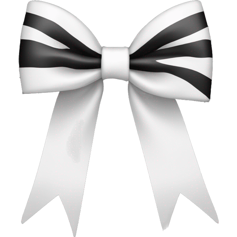 Black and white cheer bow  emoji