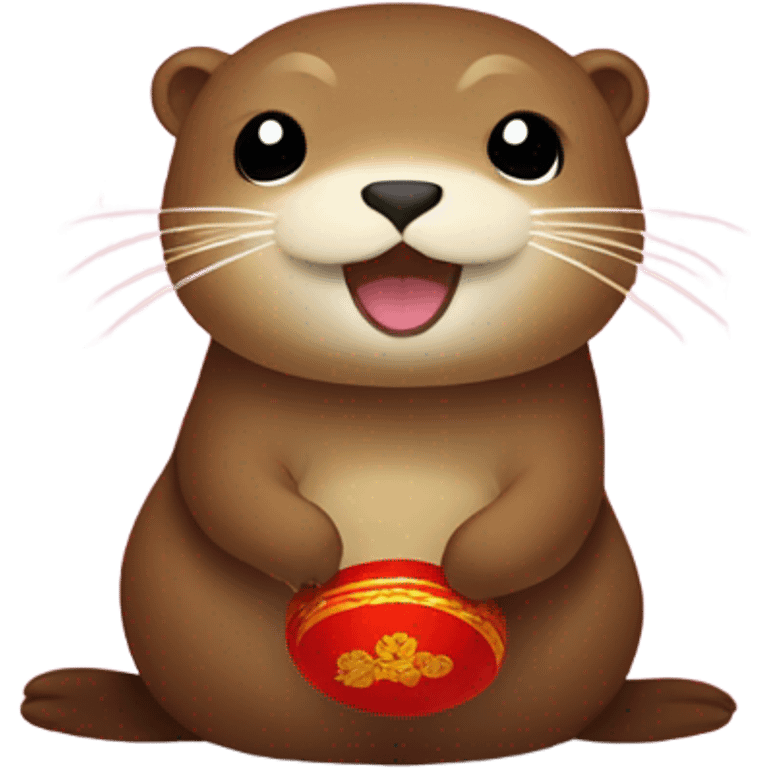 Otters on Korean Lunar New Year emoji